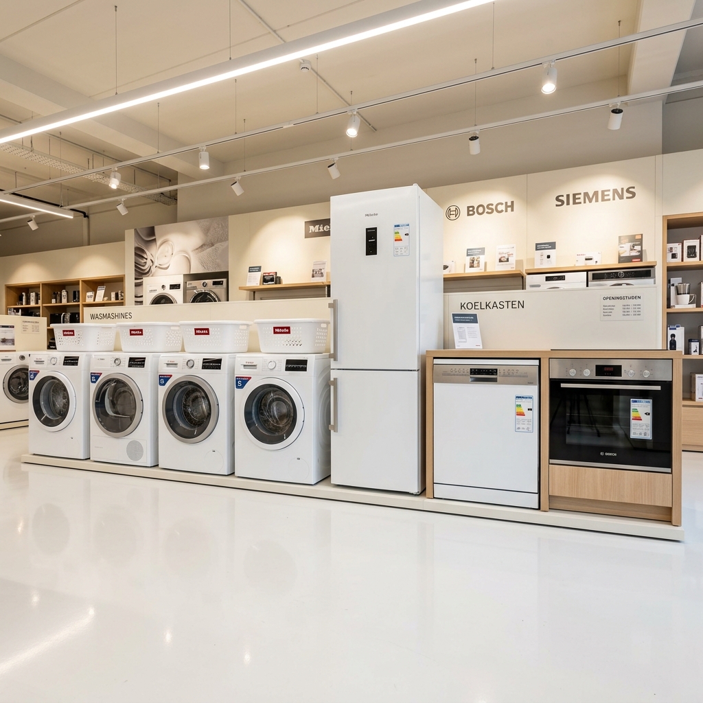 Showroom met witgoed apparatuur te koop